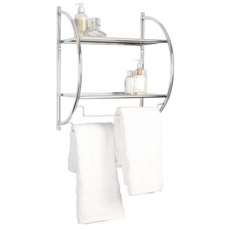 S2Y-Croydex Wall Mounted Curved Shelfing Unit & Towel Rack-2