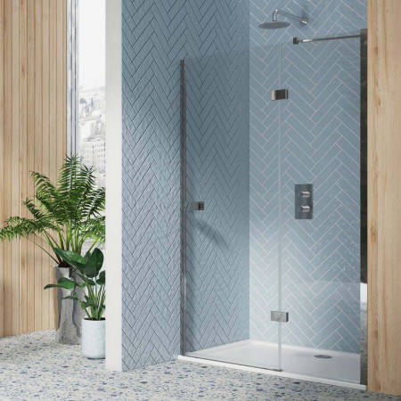 Scudo Dawn Athena 1200mm Hinged Inline Chrome Shower Door
