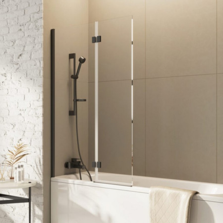 Scudo Dawn Thalia 1500 x 900mm Gunmetal Inward Opening Bath Screen