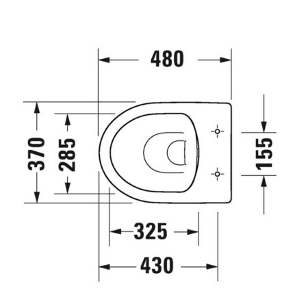21840900002 Duravit No 1 Back to Wall Rimless WC Pan and Seat Line Drawing