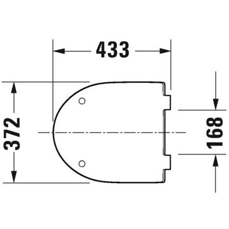 0026110000 Duravit No 1 Compact White Toilet Seat and Cover Line Drawing
