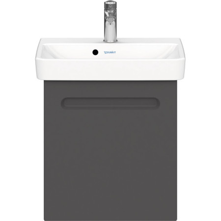 N14267R49490000/07434500002 Duravit No 1 Matt Graphite 440mm Wall Hung Right Handed Vanity Unit and Basin Front View
