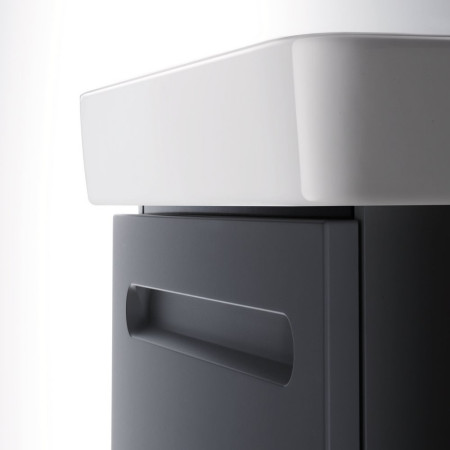 N14267R49490000/07434500002 Duravit No 1 Matt Graphite 440mm Wall Hung Right Handed Vanity Unit and Basin Side View