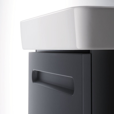 N14281049490000/23756000002 Duravit No 1 Matt Graphite 540mm Wall Hung Vanity Unit and Basin Side View