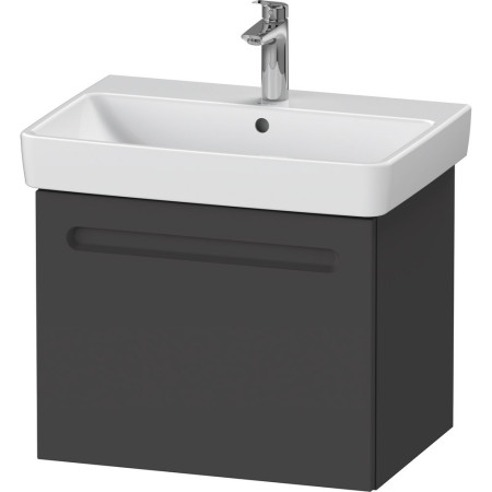 Duravit No 1 Matt Graphite 590mm Wall Hung One Drawer Vanity Unit and Basin