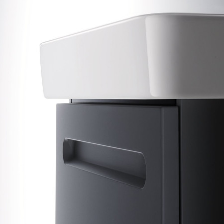 N14382049490000/23756500002 Duravit No 1 Matt Graphite 590mm Wall Hung One Drawer Vanity Unit and Basin Side View