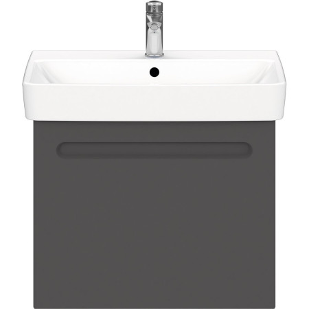N14282049490000/23756500002 Duravit No 1 Matt Graphite 590mm Wall Hung Vanity Unit and Basin Front View