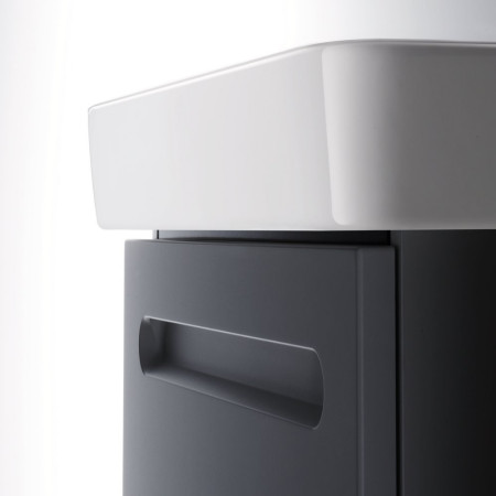 N14282049490000/23756500002 Duravit No 1 Matt Graphite 590mm Wall Hung Vanity Unit and Basin Side View