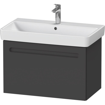 Duravit No 1 Matt Graphite 740mm Wall Hung One Drawer Vanity Unit and Basin