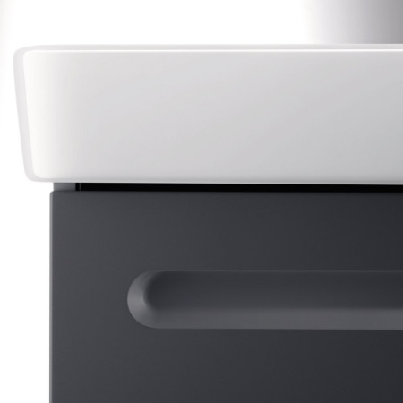 N14283049490000/23758000002 Duravit No 1 Matt Graphite 740mm Wall Hung Vanity Unit and Basin Close Up