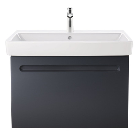 N14283049490000/23758000002 Duravit No 1 Matt Graphite 740mm Wall Hung Vanity Unit and Basin Front View
