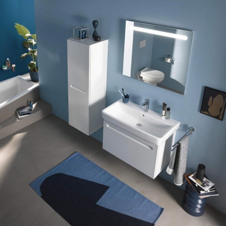 N11308L18180000 Duravit No 1 Matt White 400mm Left Handed Tallboy Storage Unit Lifestyle
