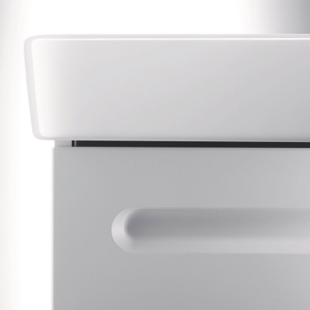 N14280018180000/23755500002 Duravit No 1 Matt White 490mm Wall Hung Vanity Unit and Basin Close Up