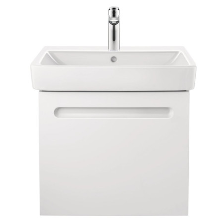 N14280018180000/23755500002 Duravit No 1 Matt White 490mm Wall Hung Vanity Unit and Basin Front View