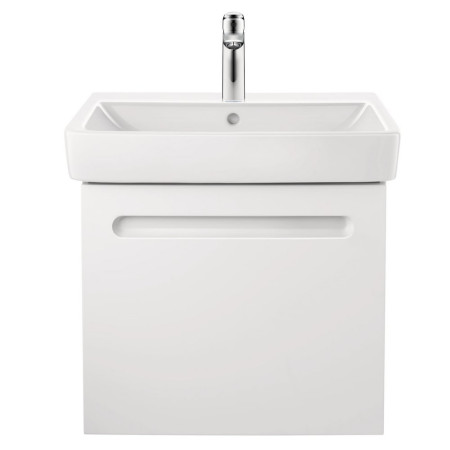 N14281018180000/23756000002 Duravit No 1 Matt White 540mm Wall Hung Vanity Unit and Basin Front View