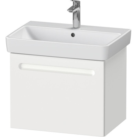 Duravit No 1 Matt White 590mm Wall Hung One Drawer Vanity Unit and Basin
