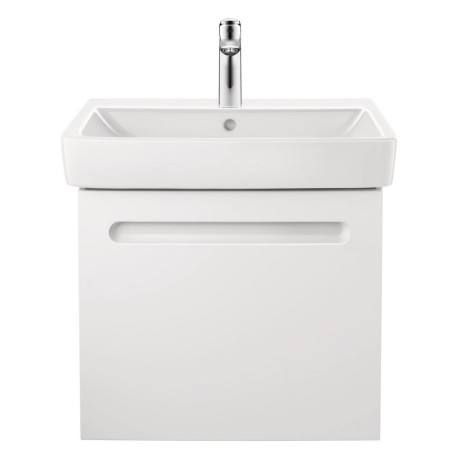 N14282018180000/23756500002 Duravit No 1 Matt White 590mm Wall Hung Vanity Unit and Basin Front View