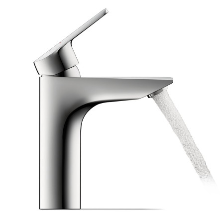 N11021002010 Duravit No 1 Medium Chrome Single Lever FreshStart Basin Mixer Turned On