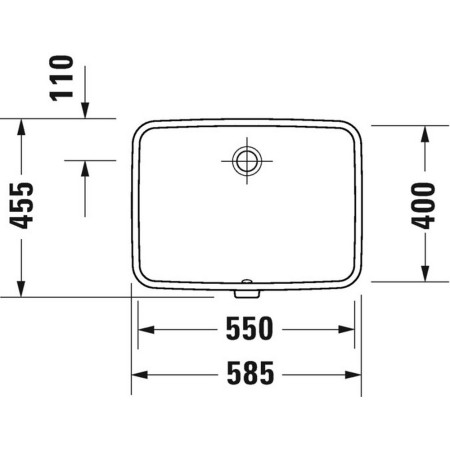 03955500282 Duravit No 1 Undercounter Vanity Basin Line Drawing