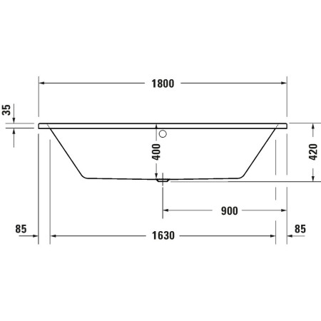 700492000000000 Duravit No 1 White 1800 x 800mm Double Ended Bath Outside Measurements