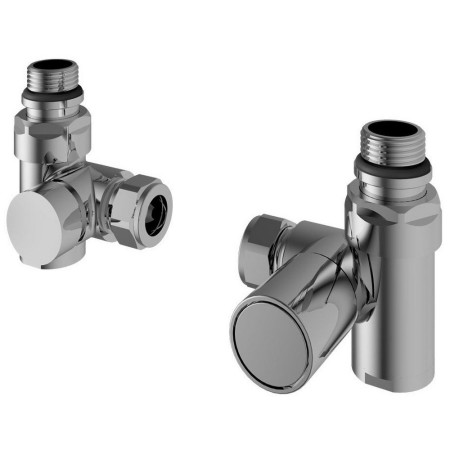 12.062 Eastbrook 15mm Chrome Dual Fuel Corner Manual Radiator Valves