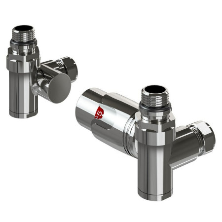 Eastbrook 15mm Chrome Dual Fuel Corner Thermostatic Radiator Valves