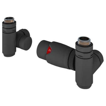 Eastbrook 15mm Matt Anthracite Dual Fuel Corner Thermostatic Radiator Valves