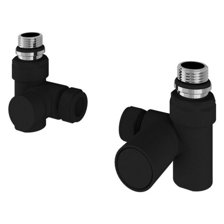 Eastbrook 15mm Matt Black Dual Fuel Corner Manual Radiator Valves