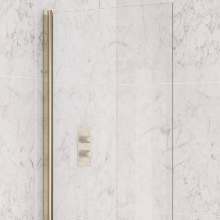 Eastbrook 6mm Straight 1400 x 800mm Bath Screen in Brushed Brass