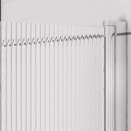 Eastbrook 5mm Straight Chrome Right Hand Fluted Bath Screen