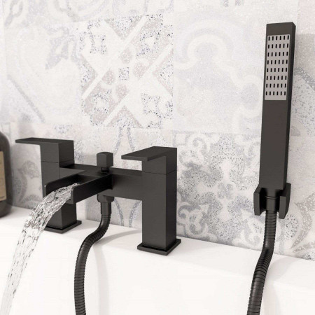 79.1038 Eastbrook Abberton Matt Black Bath Shower Mixer Lifestyle