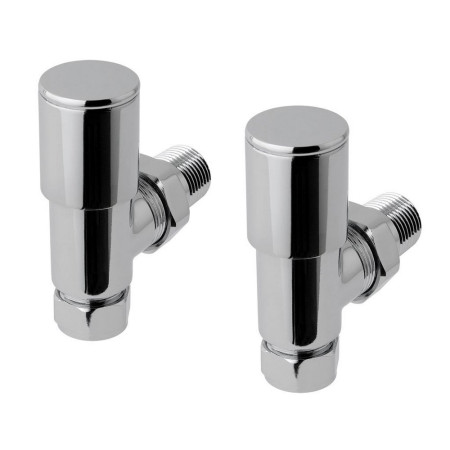 Eastbrook Angled Round Manual Chrome Radiator Valves