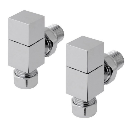 Eastbrook Angled Square Manual Chrome Radiator Valves