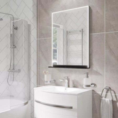 Eastbrook Arconi 800 x 600mm Matt Black LED Bathroom Mirror