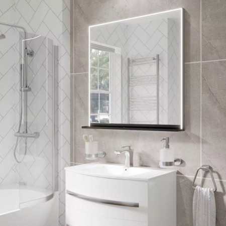 Eastbrook Arconi 800 x 800mm Matt Black LED Bathroom Mirror