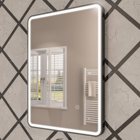 Eastbrook Arno 600 x 800mm LED Bathroom Mirror in Matt Black