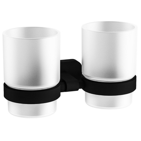 Eastbrook Asti Matt Black Double Tumbler Holder