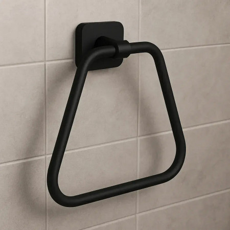 52.423 Eastbrook Asti Matt Black Towel Ring Lifestyle