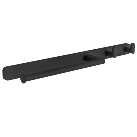 Eastbrook Asti Matt Black Towel Ring and Double Robe Hook