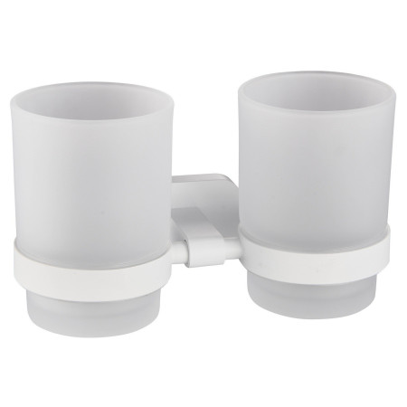 Eastbrook Asti Matt White Double Tumbler Holder