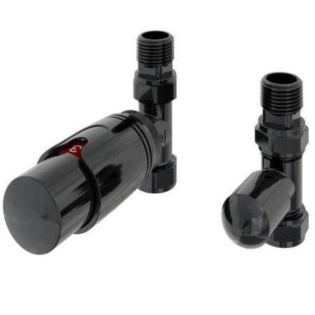 Eastbrook Black Gold Straight 15mm Thermostatic Radiator Valves