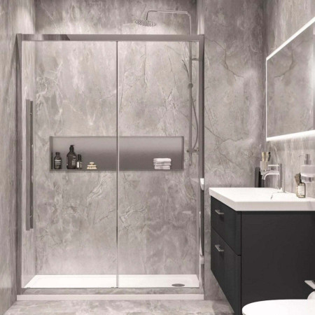 Eastbrook Brushed Steel 1200 x 300mm Shower Niche