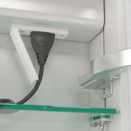 40.0028 Eastbrook Caldini 500 x 700mm One Door LED Mirror Cabinet Shaver Socket