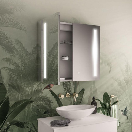 40.1032 Eastbrook Castellano 600 x 700mm Two Door LED Mirror Cabinet Lifestyle
