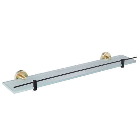 Eastbrook Catania Black and Brass 600mm Glass Shelf
