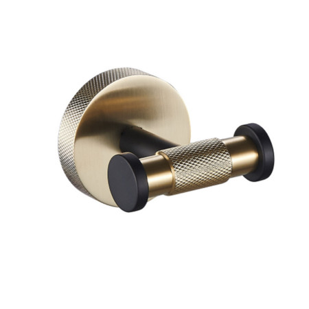 Eastbrook Catania Black and Brass Double Robe Hook