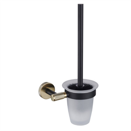Eastbrook Catania Black and Brass Glass Toilet Brush Holder