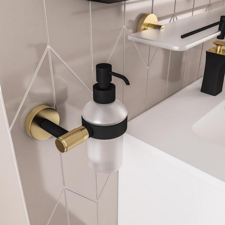 52.509 Eastbrook Catania Black and Brass Soap Dispenser Lifestyle