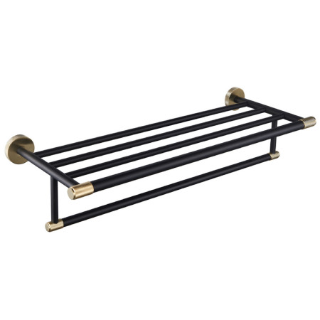 Eastbrook Catania Black and Brass Towel Rack with Bar