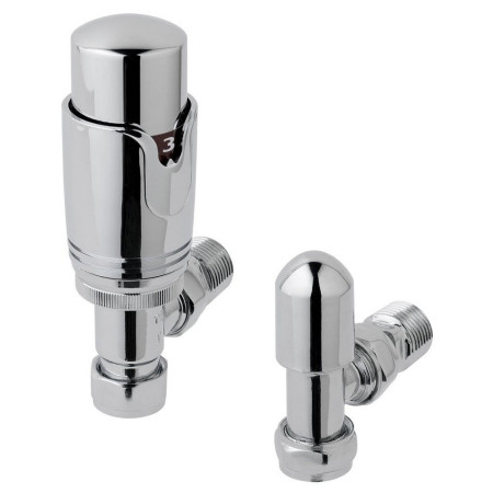 Eastbrook Chrome Angled 15mm Thermostatic Radiator Valves